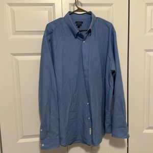 Croft & Barrow Classic Fit 18.5 36/37 Blue Striped Shirt